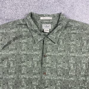 LL Bean Button Up Shirt Mens Extra Large Tall Tropics Hawaiian Short Sleeve